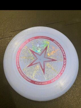 Craft White Disc with Holographic Gold Star and Pink Ring